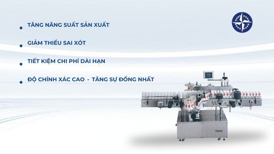 Lợi Ích Của Tự Động Hóa Với Máy Dán Nhãn Chai Hình Trụ