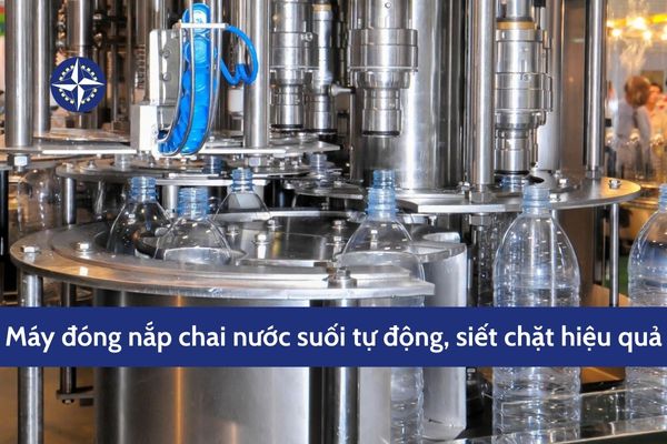 Máy đóng nắp chai nước suối tự động, siết chặt hiệu quả