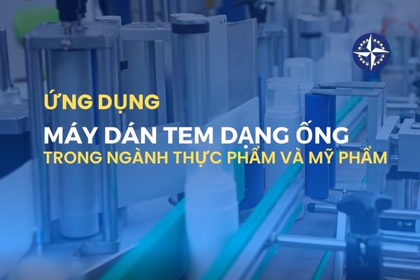 Ứng dụng máy dán tem dạng ống trong ngành thực phẩm và mỹ phẩm
