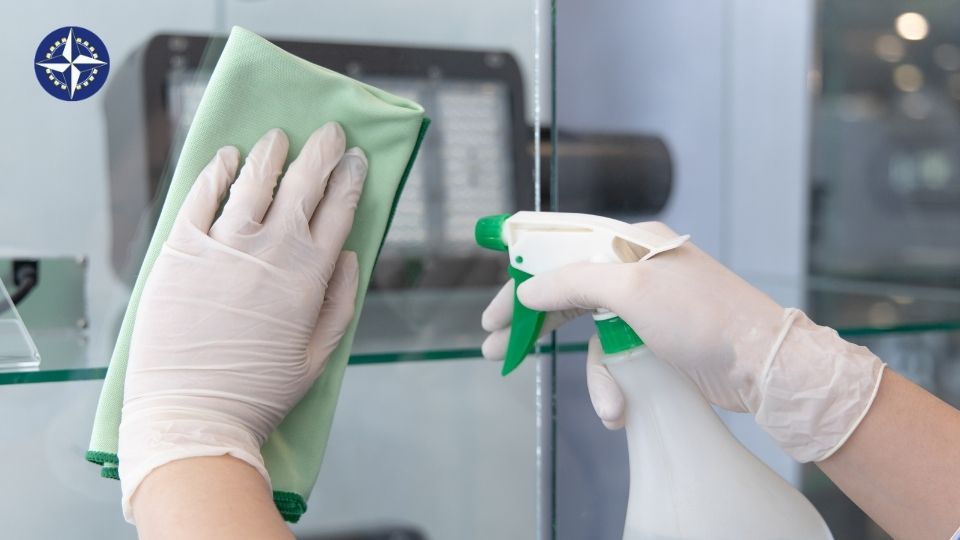 Vệ sinh là bước quan trọng để loại bỏ bụi bẩn, keo dính